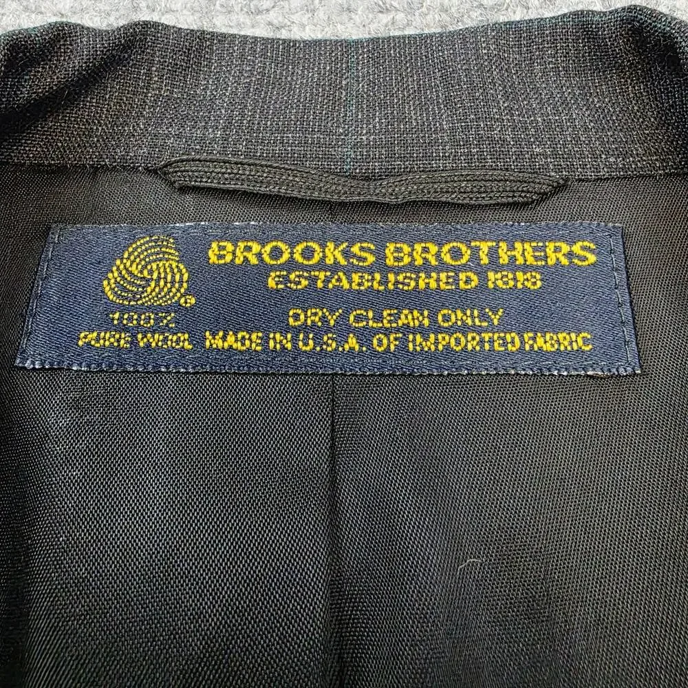 Vintage Brooks Brothers Blazer Mens 40 Long Gray Wool 2 Button Jacket USA Union